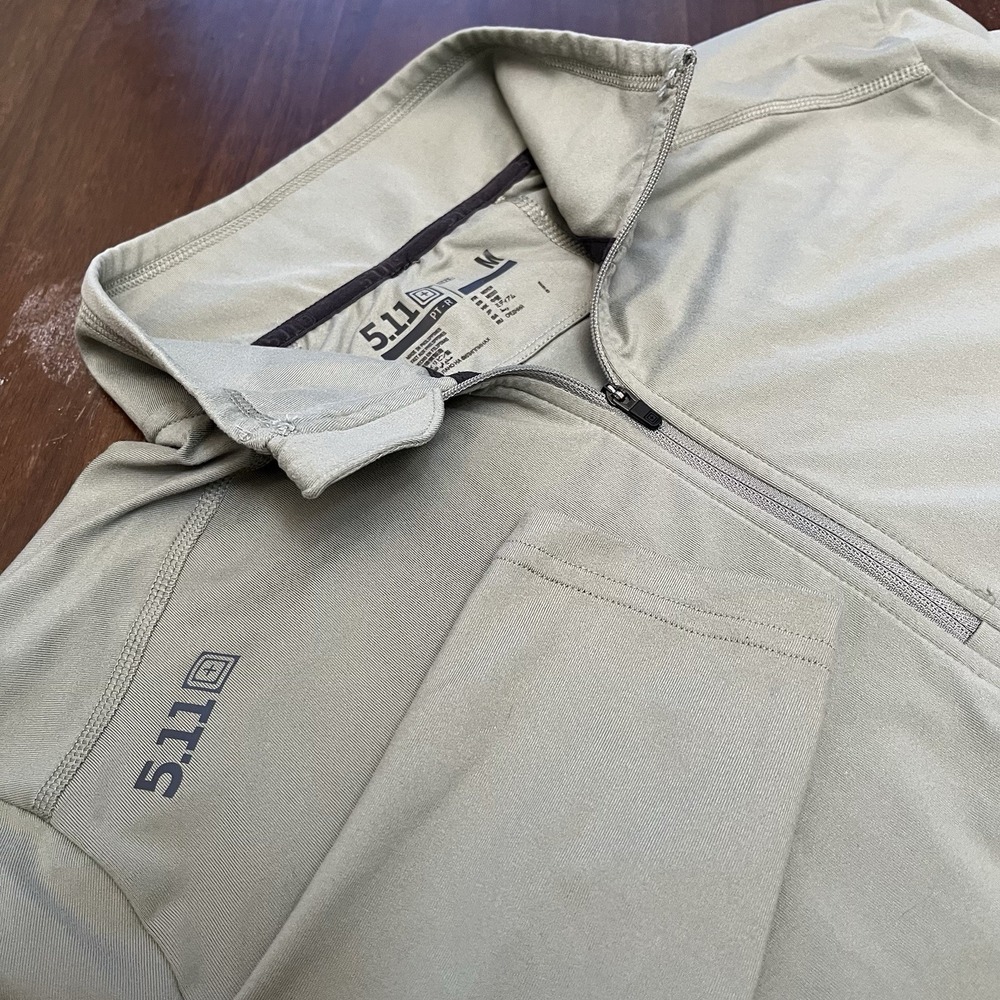 5.11 Tactical PT-R Catalyst Pullover Mens Medium Green Quarter Zip Long Sleeve